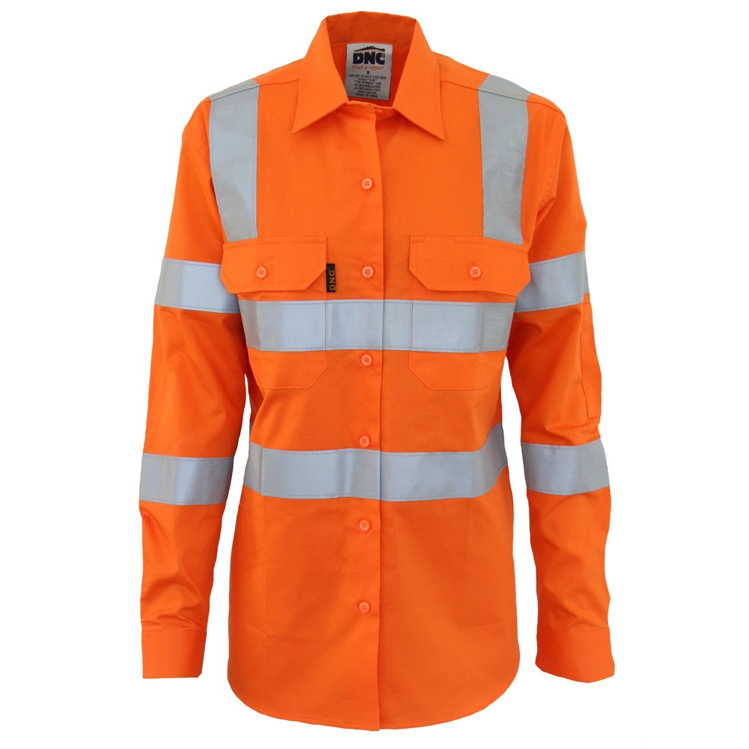 DNC Ladies Hi Vis L/W Cotton Vic Rail Csr Shirt (3742)