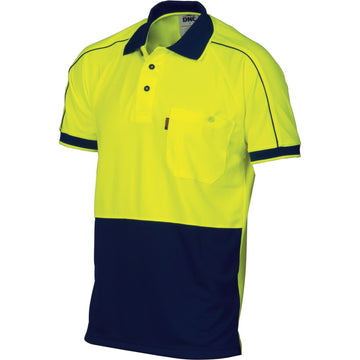 DNC Hi Vis Cool Breathe Double Piping Polo Short Sleeve (3753)