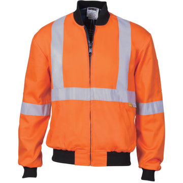 DNC Hi Vis Cotton Bomber Jacket with ‘X’ Back & Additional CSR R/Tape Below (3759)