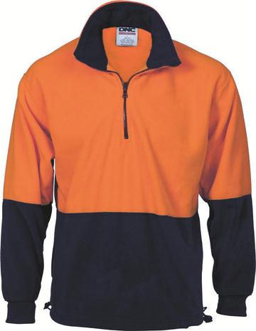 DNC Hi Vis Two Tone 1/2 Zip Polar Fleece (3825)