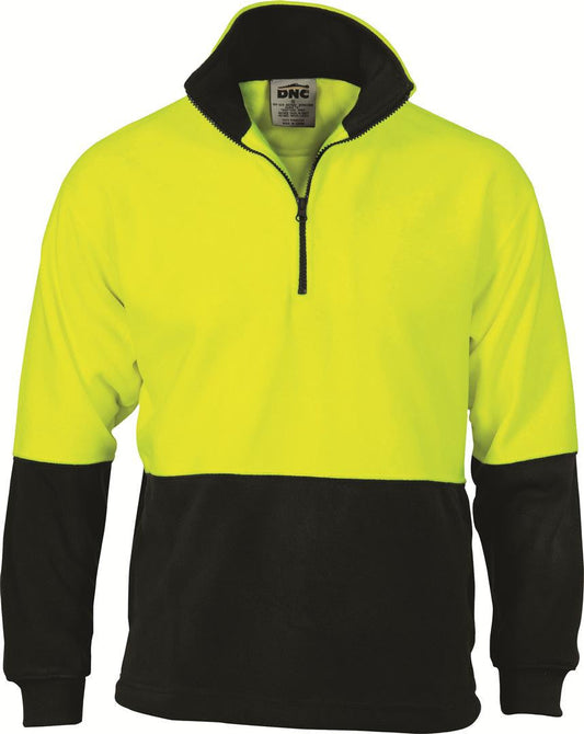 DNC Hi Vis Two Tone 1/2 Zip Polar Fleece (3825)
