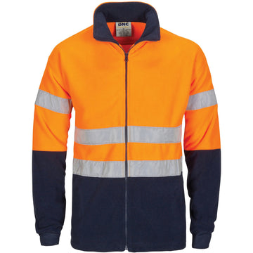 DNC Hi Vis Two Tone Full Zip Polar Fleece With Generic R/Tape (3830)