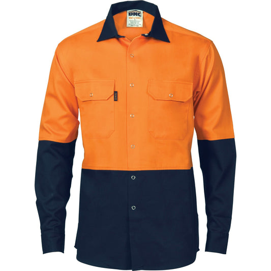 DNC Hi Vis Two Tone Drill Shirt With Press Studs (3838)
