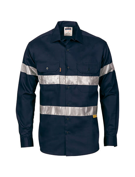 DNC Hi Vis Drill Shirt With 3M R/Tape Long Sleeve (3835)