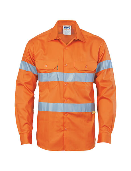 DNC Hi Vis Drill Shirt With 3M R/Tape Long Sleeve (3835)