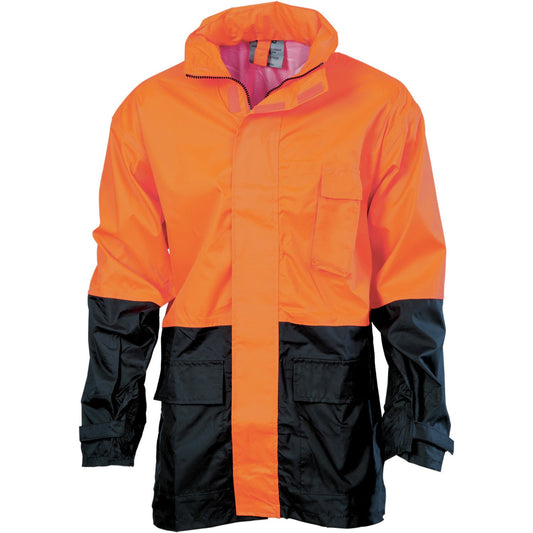 DNC Hi Vis Two Tone Lightweight Rain Jacket (3877)