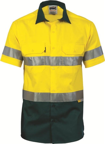 DNC Hi Vis Two Tone Cool Breeze Cotton Shirt With 3M Reflective Tape S/S (3887)