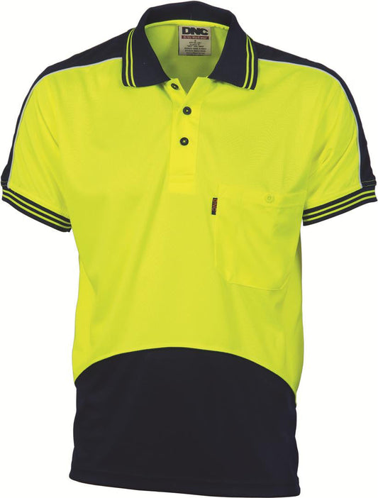 DNC Hi Vis Cool Breathe Panel Polo Shirt Short Sleeve (3891)