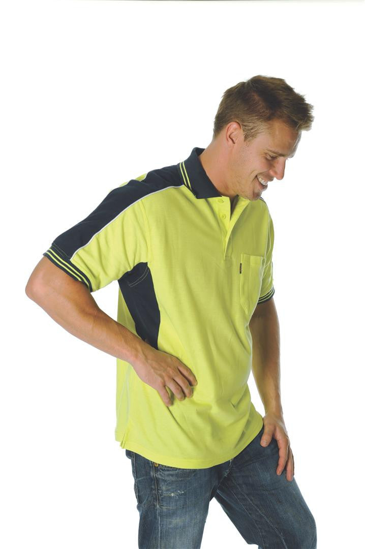 DNC Hi Vis Poly/Cotton Contrast Panel Polo S/S (3895)