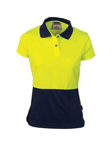DNC Ladies Hi Vis Two Tone S/S Polo (3897)