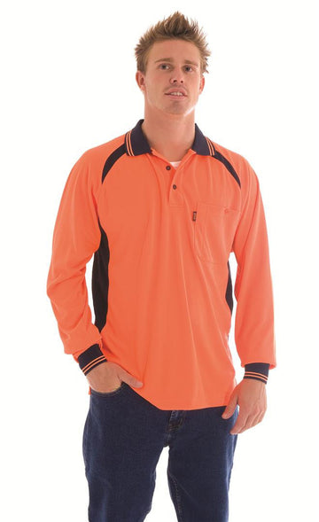 DNC Cool Breeze Contrast Mesh Polo Long Sleeve (3902)