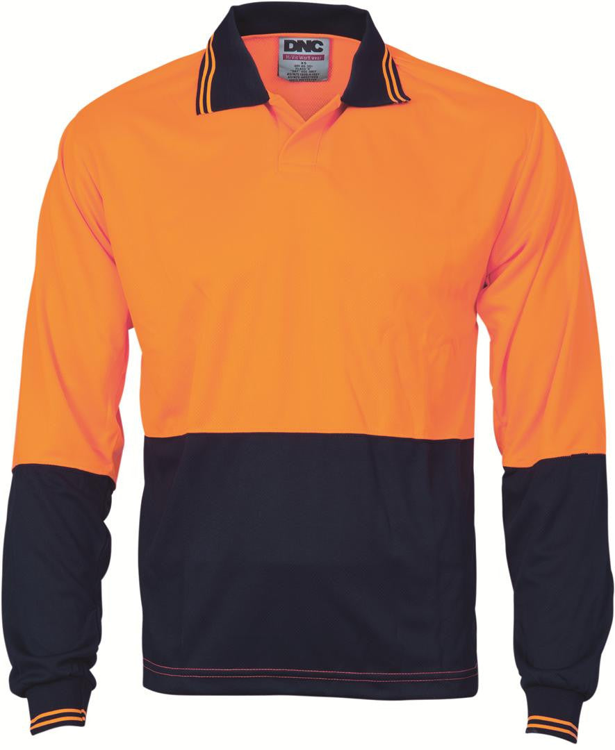 DNC Hi Vis Two Tone Food Industry Polo Long Sleeve (3904)