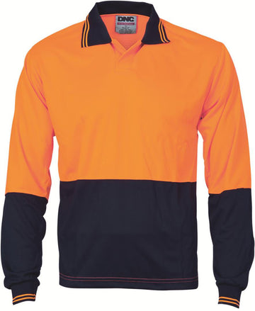 DNC Hi Vis Two Tone Food Industry Polo Long Sleeve (3904)