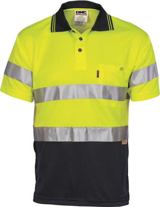 DNC Hi Vis D/N Cool Breathe Polo Shirt With 3M 8906 R/Tape Short Sleeve (3911)