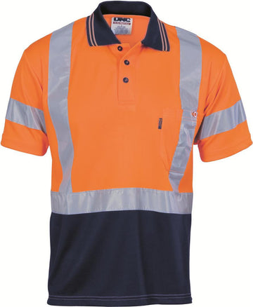 DNC Hi Vis D/N Cool Breathe Polo Shirt With Cross Back R/Tape Short Sleeve (3912)