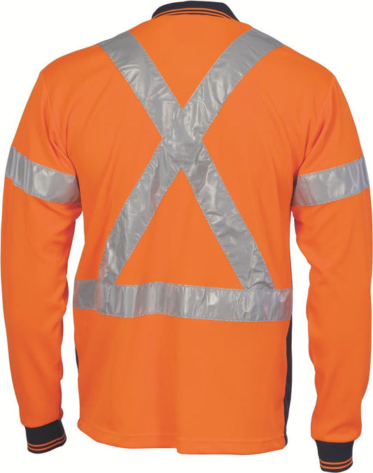 DNC Hi Vis D/N Cool Breathe Polo Shirt With Cross Back R/Tape Long Sleeve (3914)