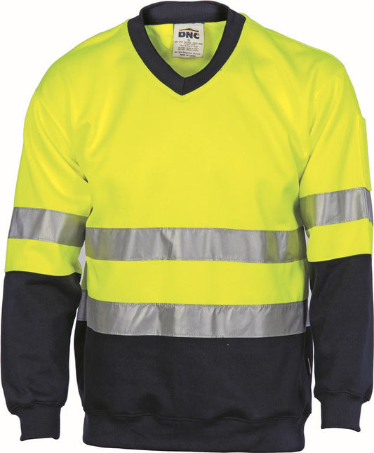 DNC Hi Vis Two Tone Sweatshirt (Sloppy Joe) With Generic R/Tape V Neck (3921)