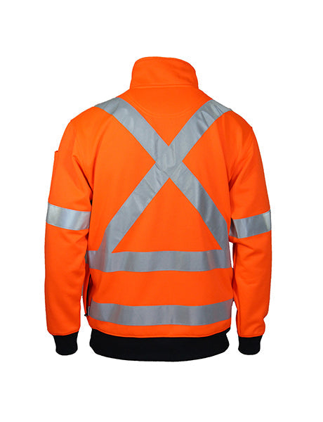 DNC Hi Vis 1/2 Zip X Back Fleecy Jumper (3933)