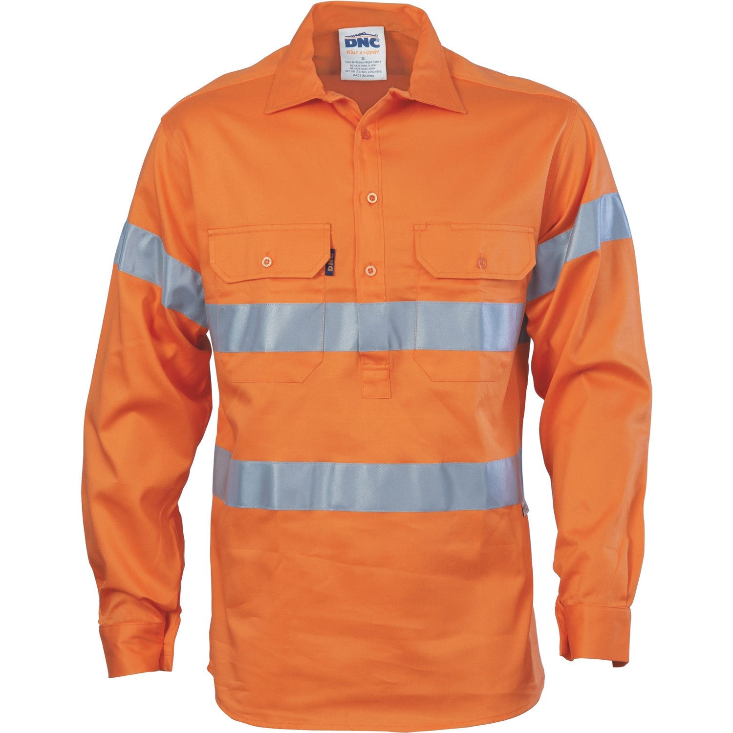 DNC Hi Vis Cool Breeze Close Front Cotton Shirt With Generic R/Tape (3945)