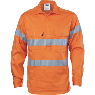 DNC Hi Vis Cool Breeze Close Front Cotton Shirt With Generic R/Tape (3945)