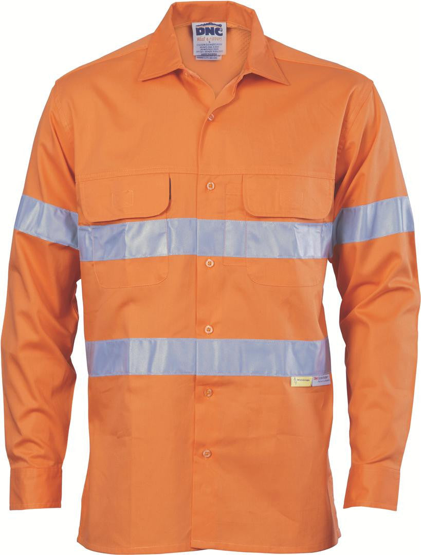 DNC Hi Vis 3 Way Cool Breeze L/S Cotton Shirt With 3M RT (3947)