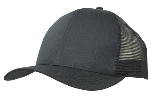 Headwear Organic Brushed Heavy Cotton/Mesh Back Cap (3987)