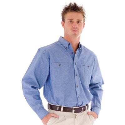 DNC Cotton Chambray L/S Shirt With Twin Pocket (4102)