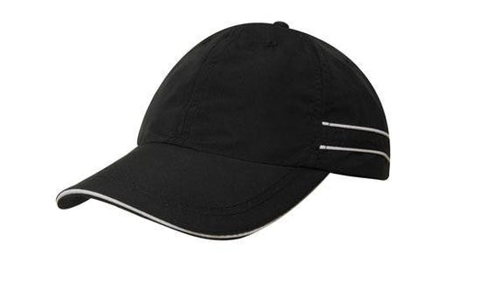 Headwear Microfibre Sports Cap With Piping And Sandwich Cap (4077)