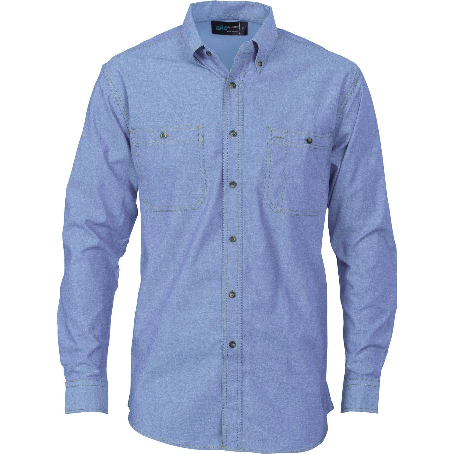 DNC Cotton Chambray L/S Shirt With Twin Pocket (4102)