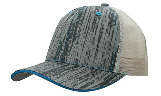 Headwear Wood Printed Fabric/Mesh Back Cap (4143)