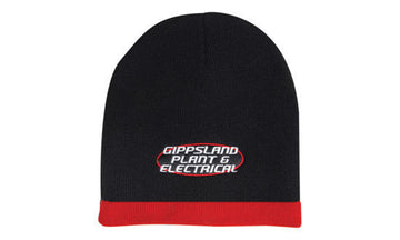 Headwear Roll Down Two Tone Acrylic Beanie Toque Hat (4188)
