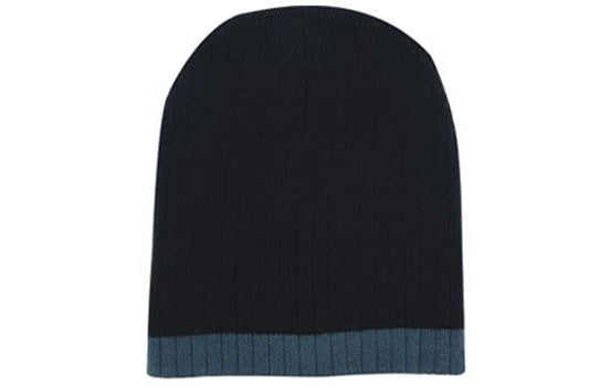Headwear Two Tone Cable Knit Beanie Toque (4195)