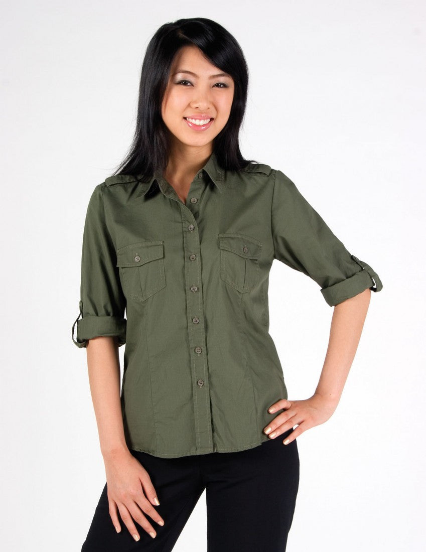 Ramo Ladies Military Long Sleeve Shirt (S002FL)