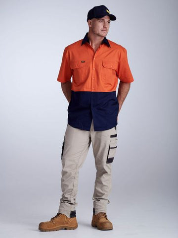 Bisley Hi Vis Cool Lightweight Drill Shirt- Short Sleeve (BS1895)