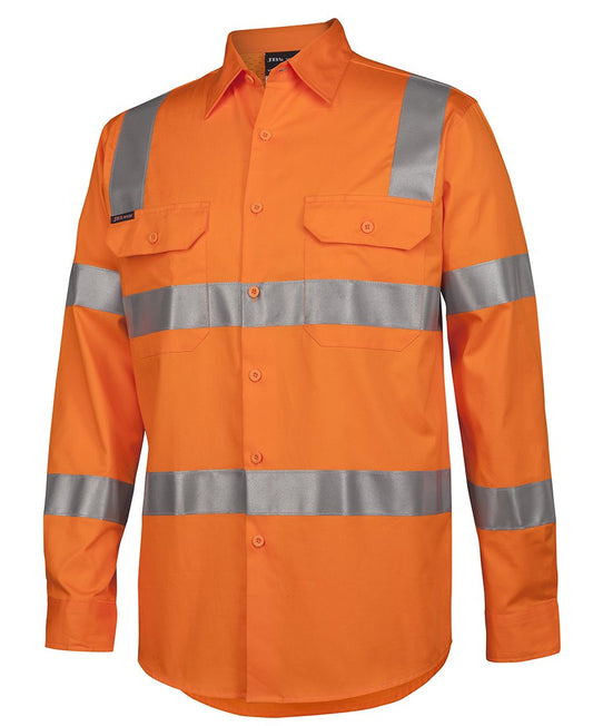 JBs Wear Hi Vis (D+N) L/S 150G Vic Rail Work Shirt (6DNWR)