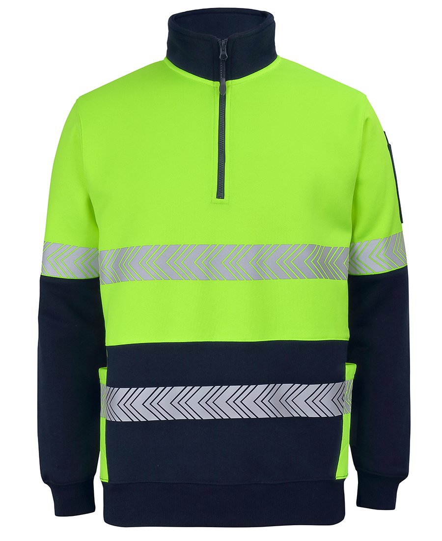 JBs Wear Hi Vis 330G 1/2 Zip Segmented Tape Fleece (6DPS)