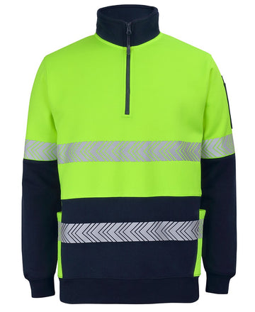 JBs Wear Hi Vis 330G 1/2 Zip Segmented Tape Fleece (6DPS)