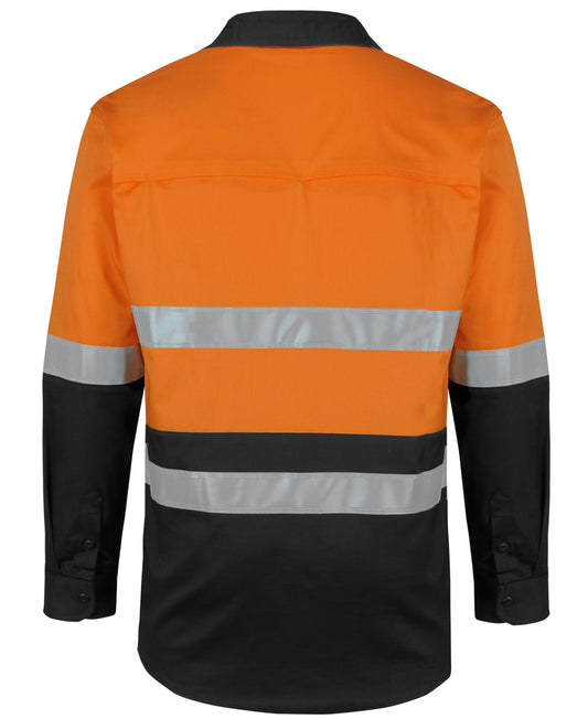 Jb's  Hi Vis (D+N) L/S Stretch Work Shirt With Tape (6DSWL)