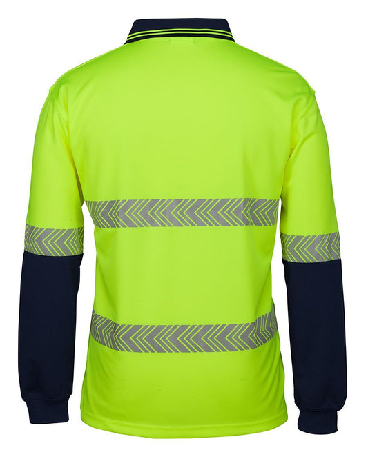 JBs Wear Hi Vis L/S Segmented Tape Polo (6HLST)