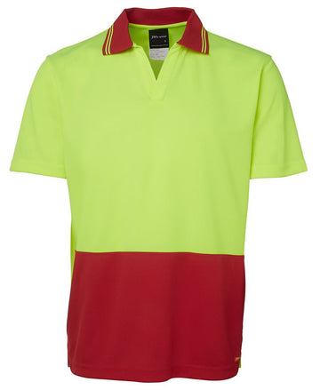 JBs Wear Hi Vis S/S Non Button Polo (6HNB)