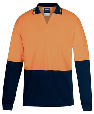 JBs Wear Hi Vis L/S Non Button Polo (6HNBL)