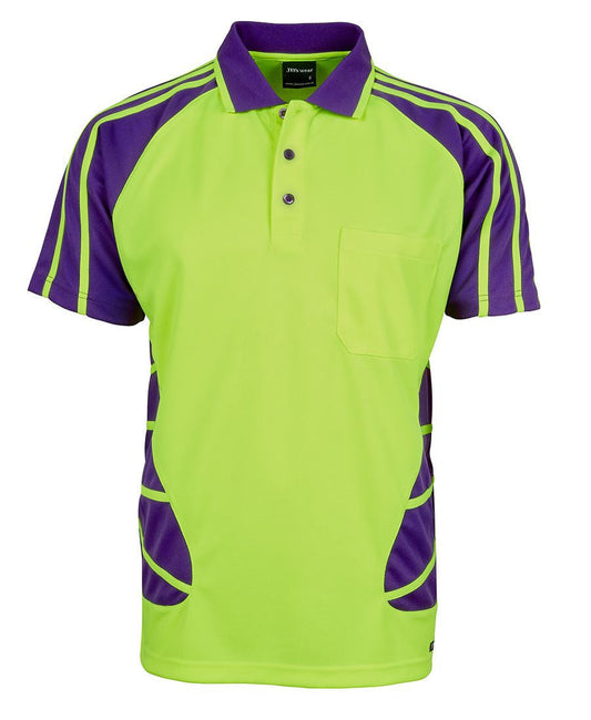 JBs Wear Hi Vis Short Sleeve Spider Polo - Adults (6HSP)