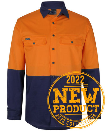 JB'S Hi Vis L/S Stretch Work Shirt (6HSWL)