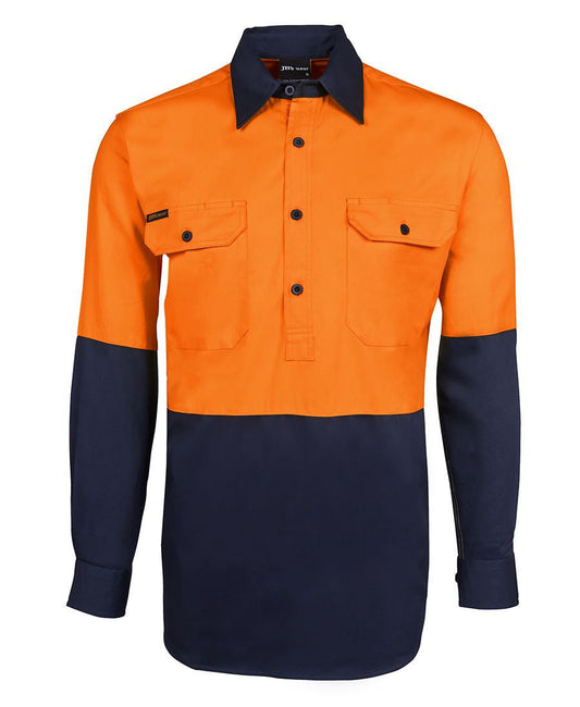 JBs Wear Hi Vis L/S 190g Close Front Shirt (6HVCF)