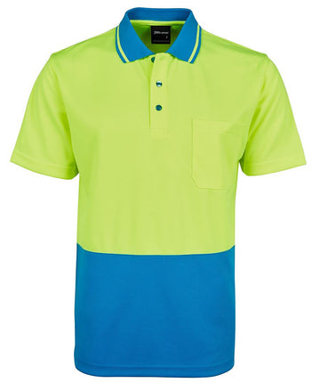 JBs Wear Adults Hi Vis  Non Cuff Traditional Polo 2nd color (6HVNC)