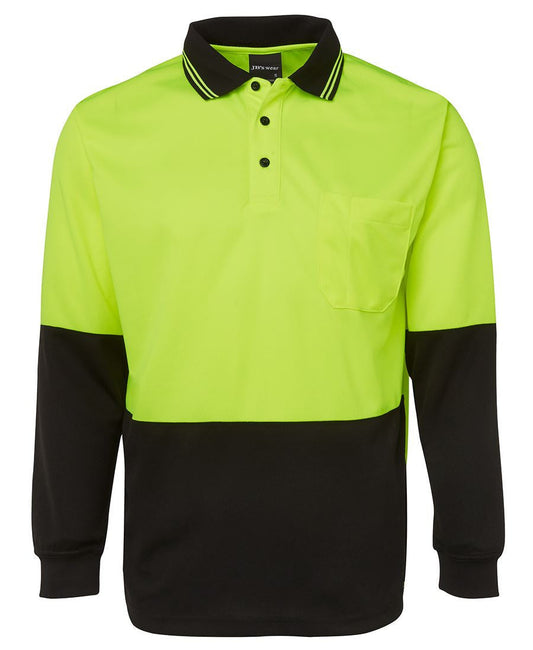 JBs Wear Hi Vis Long Sleeve Trad Polo - Adults (6HVPL)