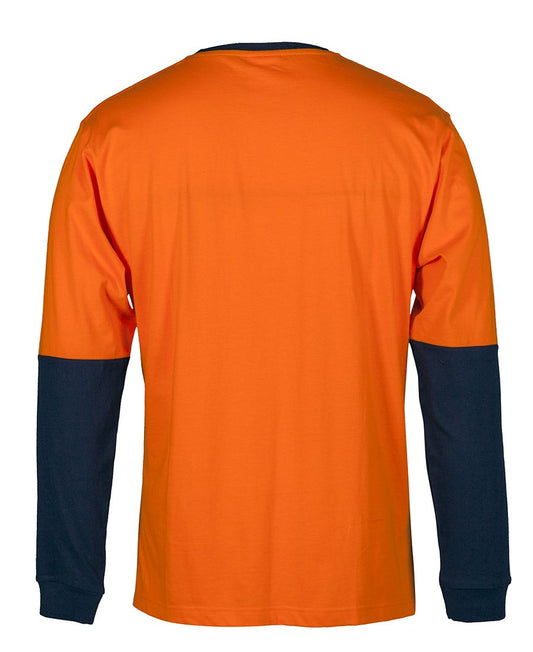 JBs Wear Hi Vis L/S Crew Neck Cotton T-Shirt (6HVTN)