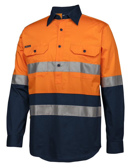JBs Wear Hi Vis (D+N) Close Front L/S 150G Work Shirt (6HWCS)