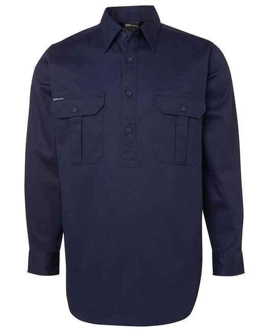 JBs Wear Long Sleeve Close Front Work Shirt (6WSCF)