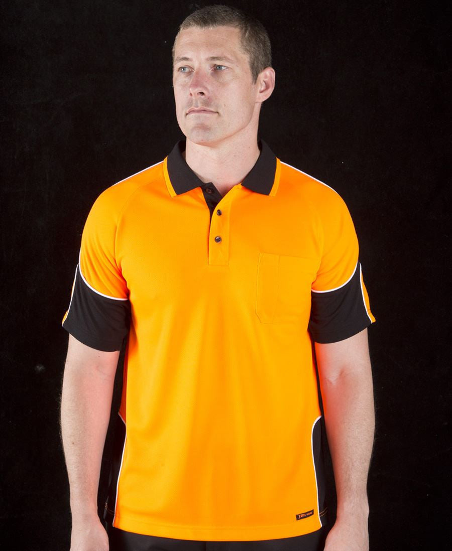 JBs Wear Hi Vis S/S Arm Panel Polo - Adults (6AP4S)